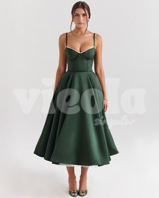 Selene Orman Yeşili / XS Core Gown Length Dress