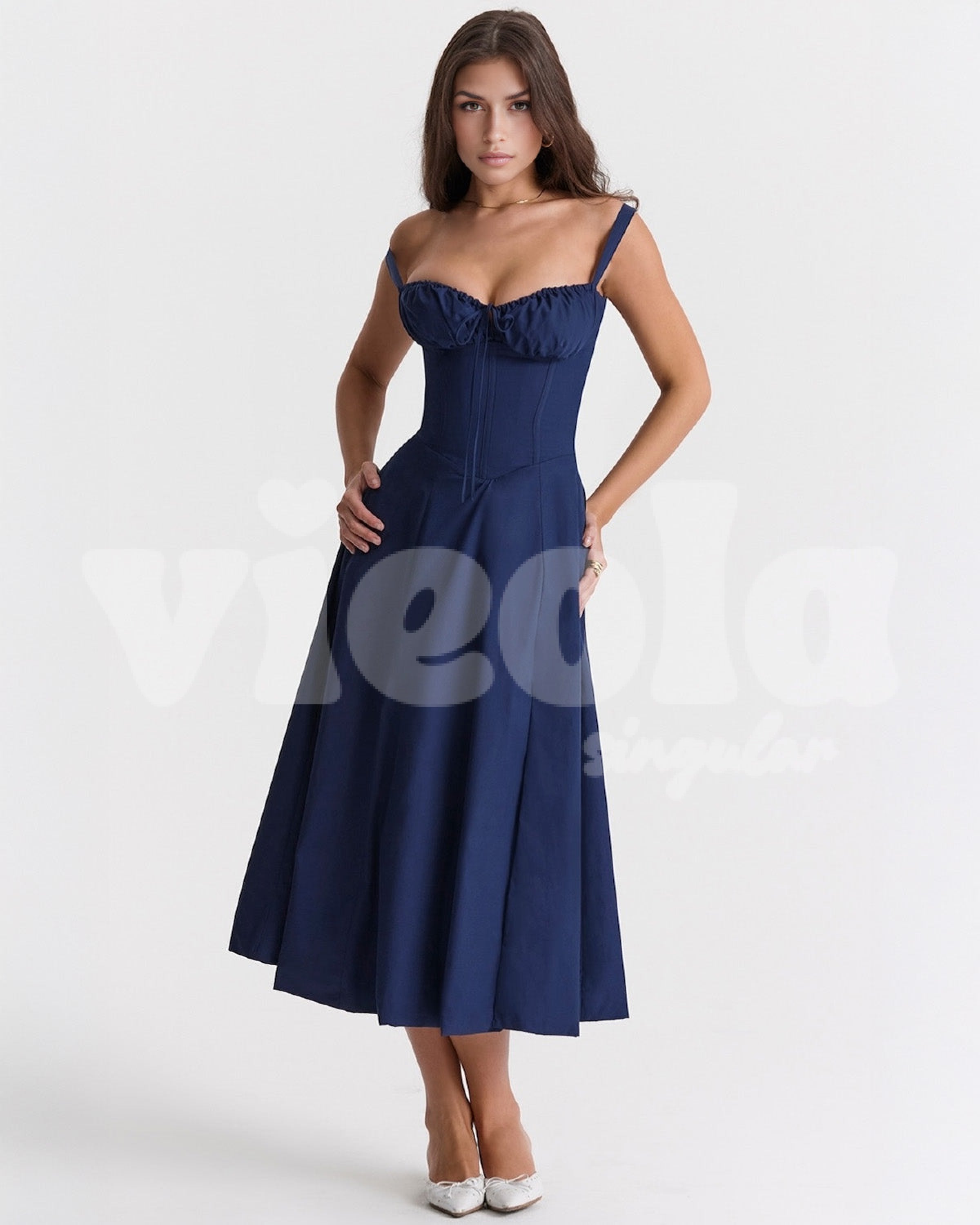 Aurora Koyu Mavi / XS Core Gown Length Dress