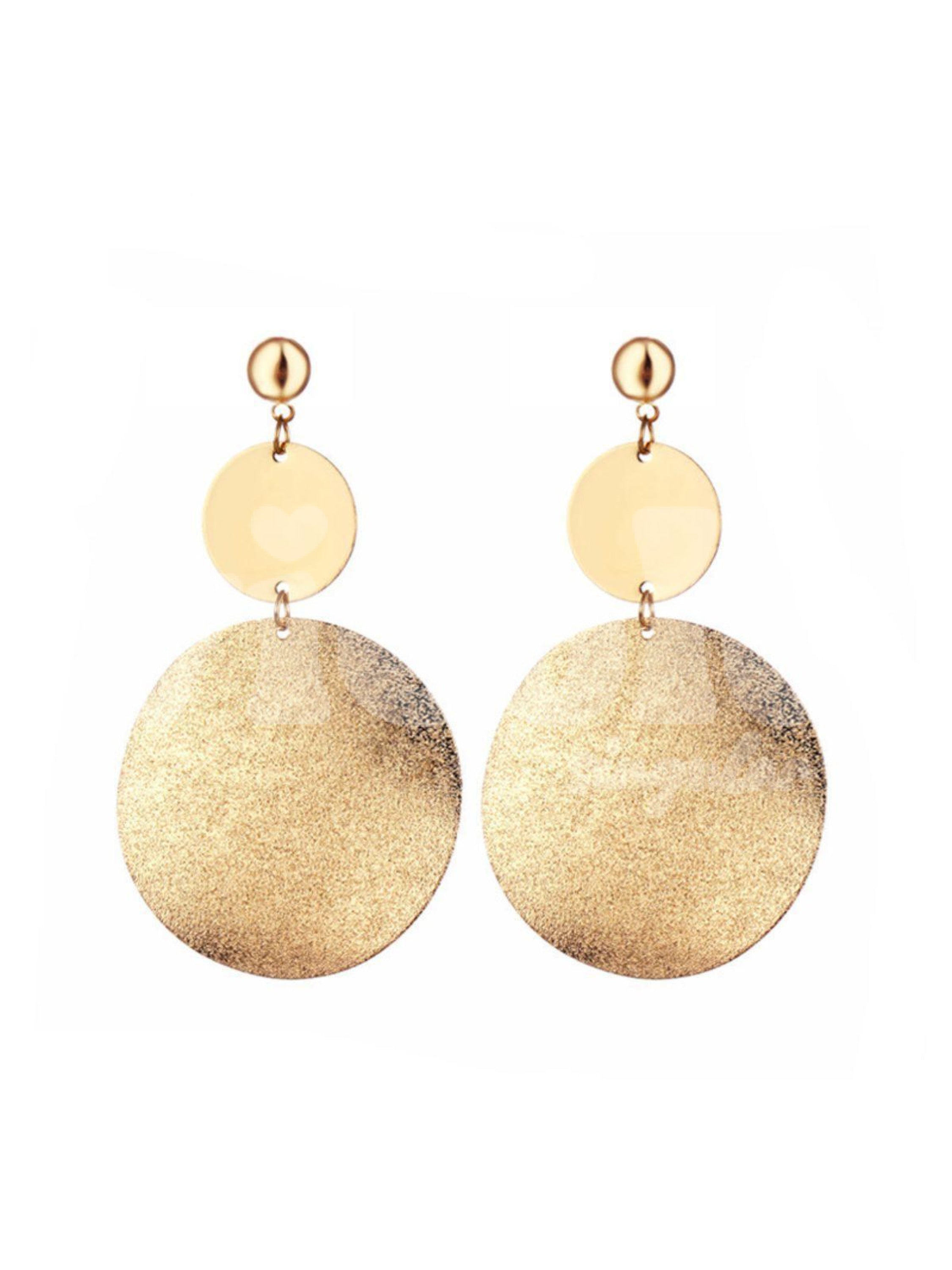 Purnima Yuvarlak Küpe Gold Earrings